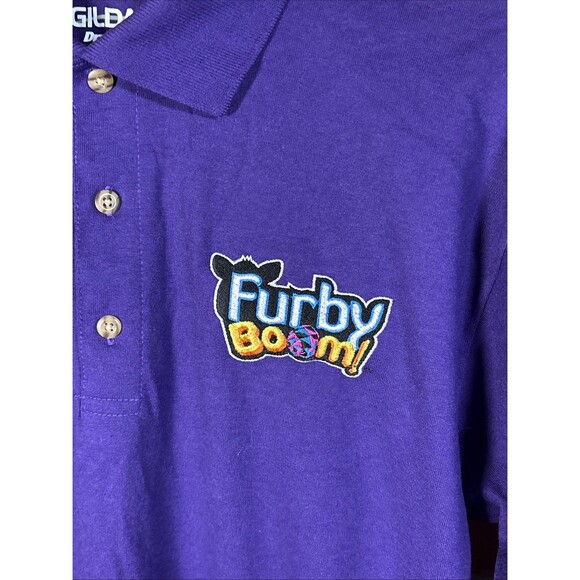 Furby Boom Employee Polo Purple Embroidered Logo Collector Hasbro Mens Medium - Picture 3 of 7